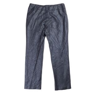 Soft Surroundings Charlize Ponte Black Foil Pants Womens Large Cropped Leggings